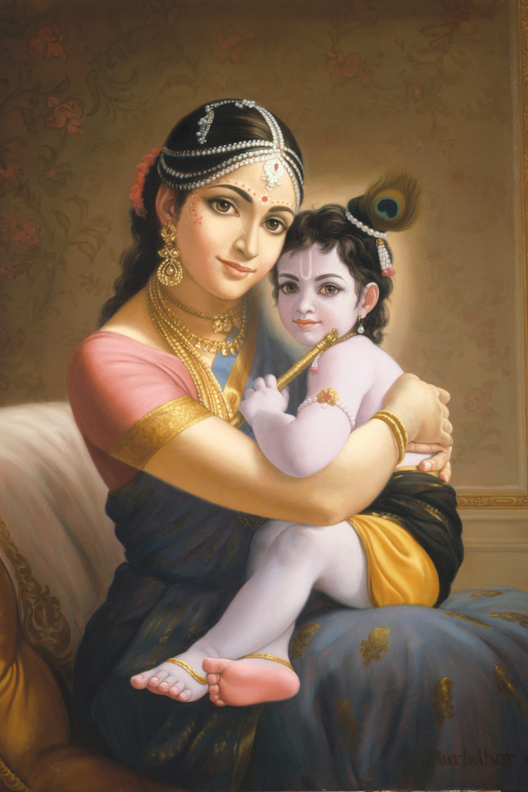 Krishna in the lap of mother Yashoda