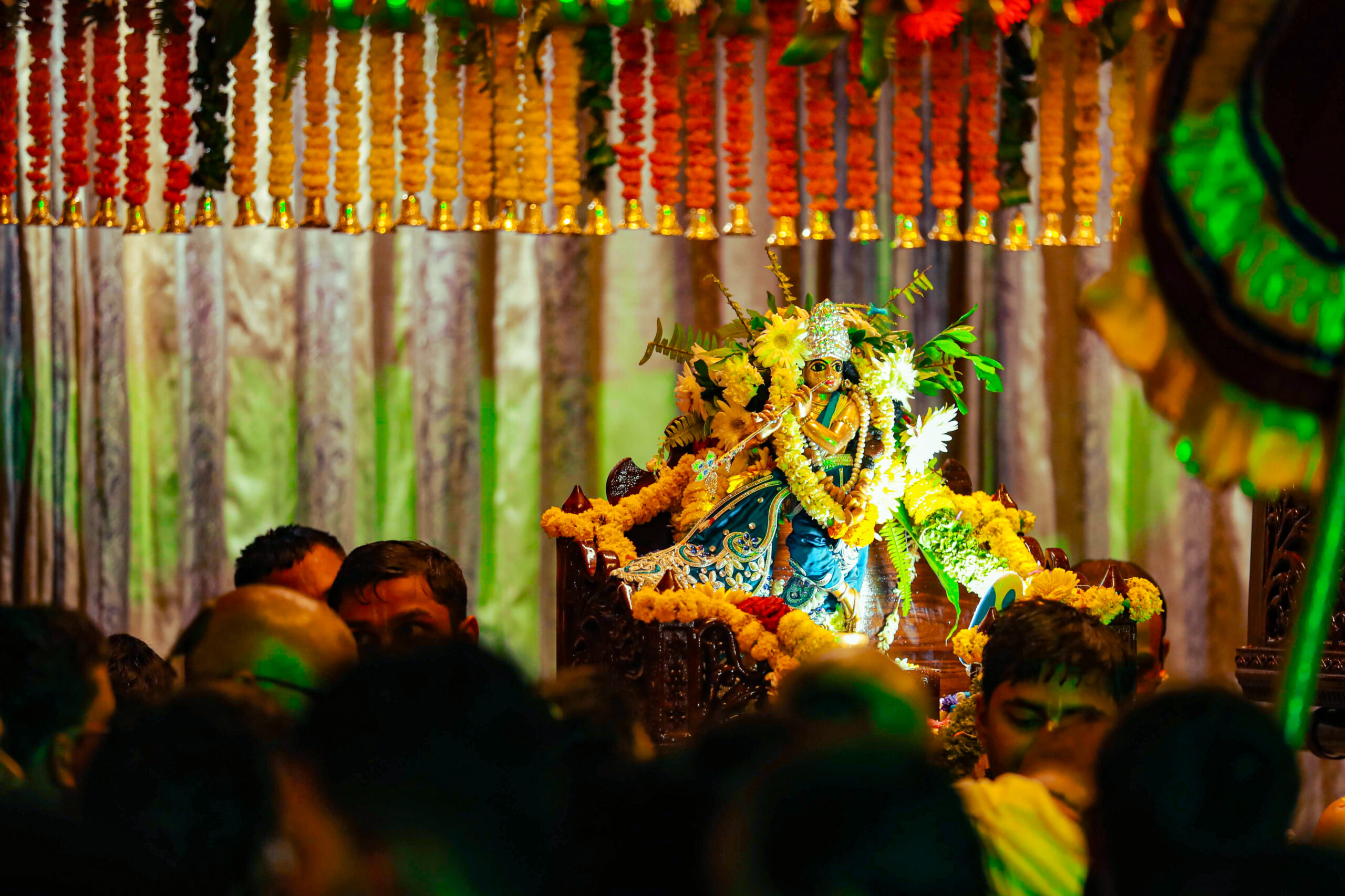 Krishna Janmashtami celebration with decorations